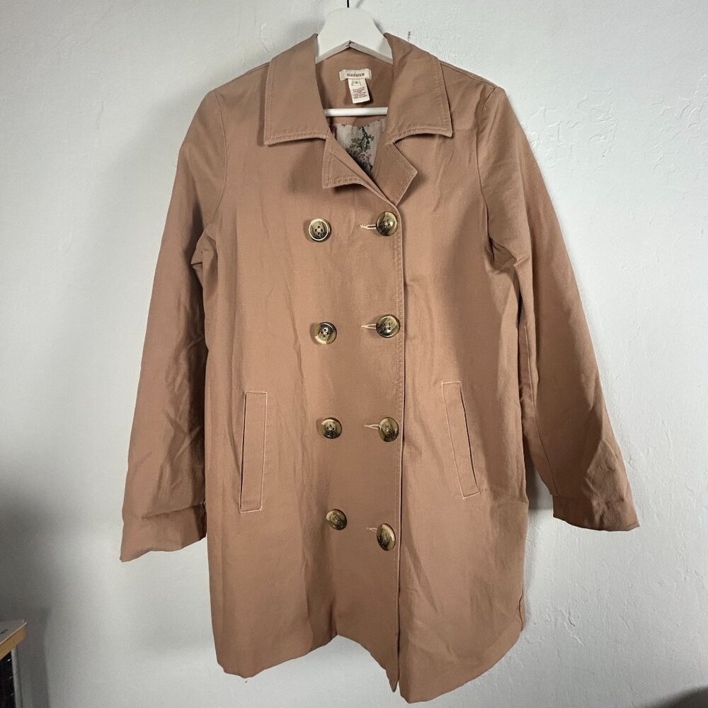 Sundance Womens Double-Breasted Fielding Jacket Coat Small Stretch Lined Pockets